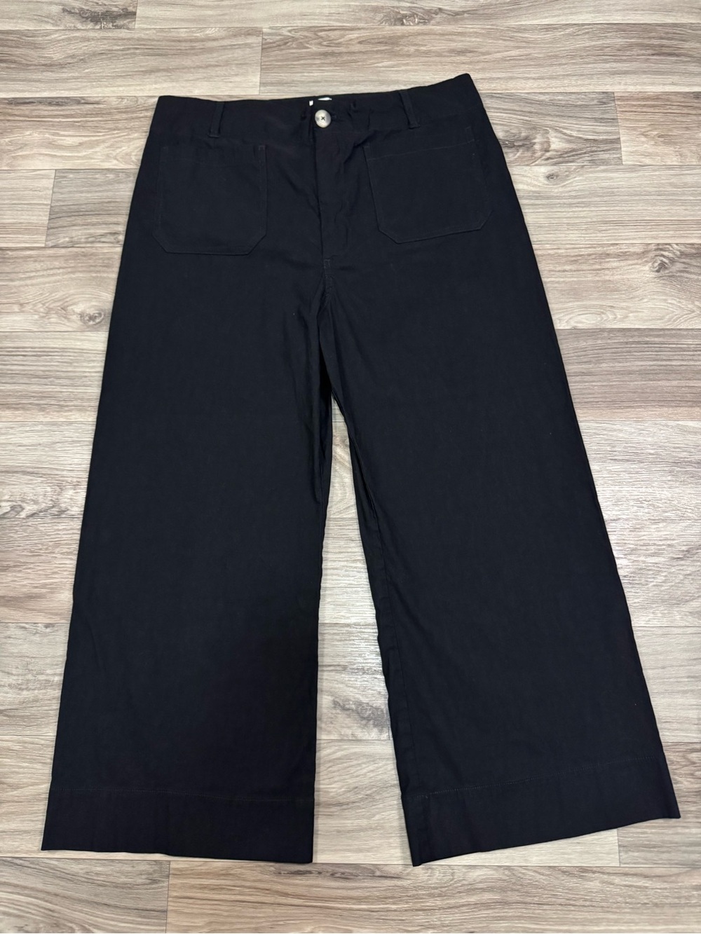Maeve by Anthropologie The Colette Crop Wide Leg Pants in Black Size 34